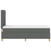 vidaXL Lit &agrave; ressort LED avec matelas Gris fonc&eacute; 90 x 200 cm tissu