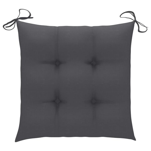 vidaXL Chaises de jardin lot de 4 avec coussins anthracite Teck solide