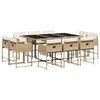 vidaXL Ensemble &agrave; manger de jardin et coussins 11 pcs beige poly rotin