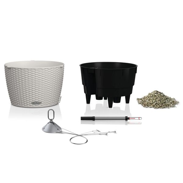 LECHUZA Jardini&egrave;re suspendue NIDO Cottage 35 ALL-IN-ONE Gris clair