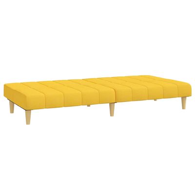 vidaXL Canapé-lit à 2 places jaune tissu