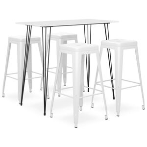 vidaXL Ensemble de bar 5 pcs Blanc