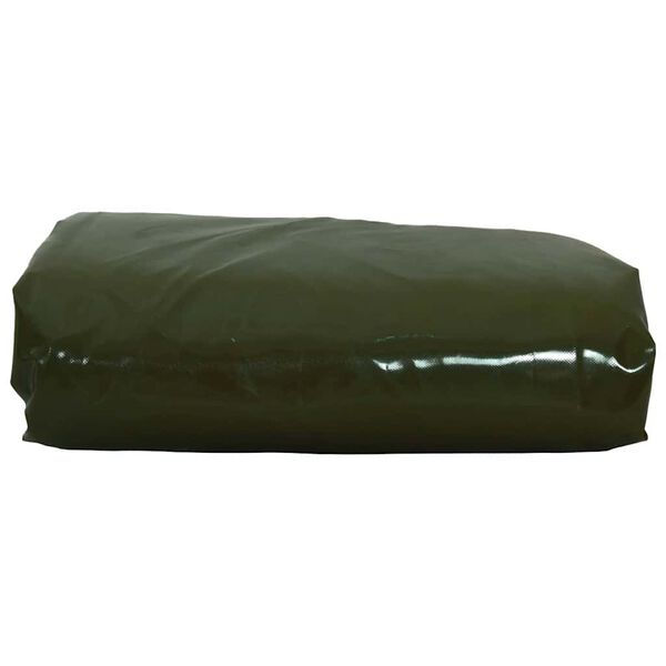 vidaXL B&acirc;che 650g / m&sup2; Vert olive 1,5 x 6 m Toile avec rev&ecirc;tement en PVC