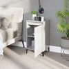 vidaXL Tables de chevet 2pcs blanc brillant 40x35x70cm bois ing&eacute;nierie