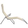 vidaXL Chaises longues pliables lot de 2 cr&egrave;me textil&egrave;ne et acier