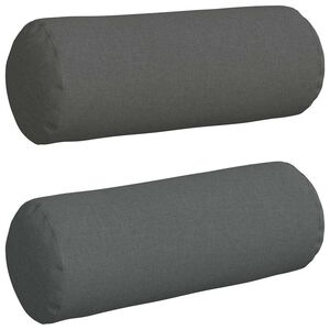 vidaXL Coussins d'accent 2 pcs Gris fonc&eacute; &Oslash; 25 x 70 cm tissu