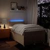 vidaXL Sommier &agrave; lattes de lit avec matelas Cr&egrave;me 120x200 cm Tissu