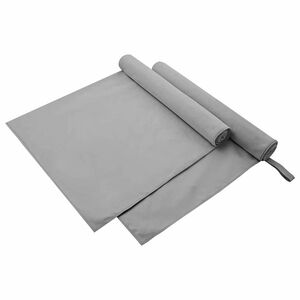 vidaXL Serviettes de sport 2 pcs Gris fonc&eacute; 90 x 180 cm