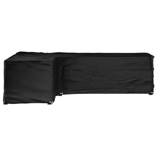 vidaXL Housse de salon de jardin en forme de L 16 &oelig;illets 210x260x80cm