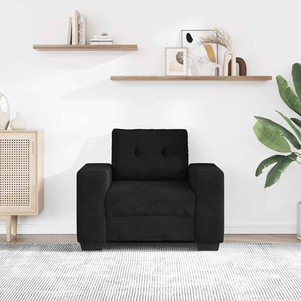vidaXL Fauteuil noir 60 cm velours