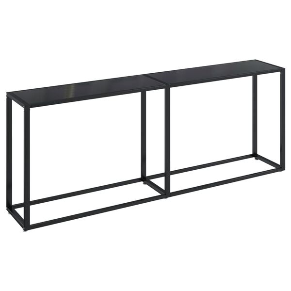 vidaXL Table console Noir 200x35x75,5 cm Verre trempé