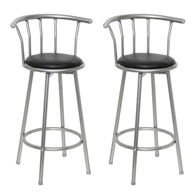 vidaXL Tabourets de bar 2 pcs noir similicuir