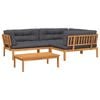 vidaXL Salon palette de jardin avec coussins 4pcs bois d'acacia massif