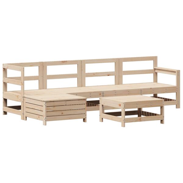vidaXL Salon de jardin 6 pcs bois de pin massif