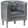 vidaXL Chaise cabriolet Gris cuir v&eacute;ritable