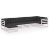 vidaXL Salon de jardin 7 pcs avec coussins Bois de pin massif