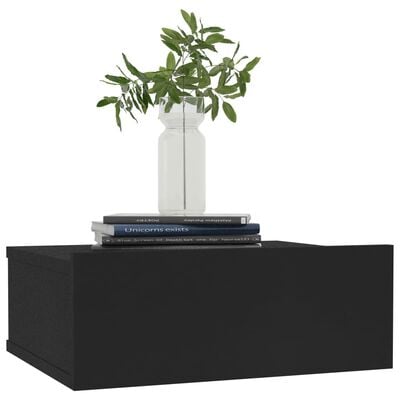 vidaXL Tables de chevet flottantes 2 pcs Noir 40x30x15 cm