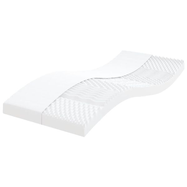 vidaXL Matelas en mousse blanc 100x210 cm 7 zones dureté 20 ILD