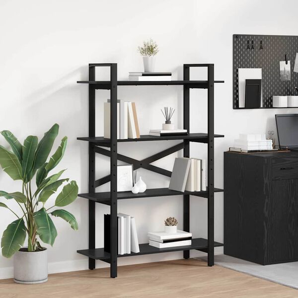 vidaXL &Eacute;tag&egrave;re Ch&ecirc;ne noir 100 x 33,5 x 140 cm Bois d'ing&eacute;nierie
