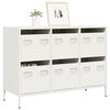 vidaXL Buffet blanc 101,5x39x73,5 cm acier lamin&eacute; &agrave; froid