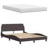vidaXL Lit avec matelas Hanko marron fonc&eacute; 120x200 cm tissu