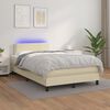 vidaXL Sommier à lattes de lit avec matelas et LED Crème 120x200 cm