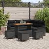 vidaXL Ensemble de canap&eacute; de jardin avec coussin 9 pcs Noir polyrotin