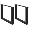vidaXL Pieds de table basse en U 2 pi&egrave;ces Noir 70 x (42-43) cm Acier