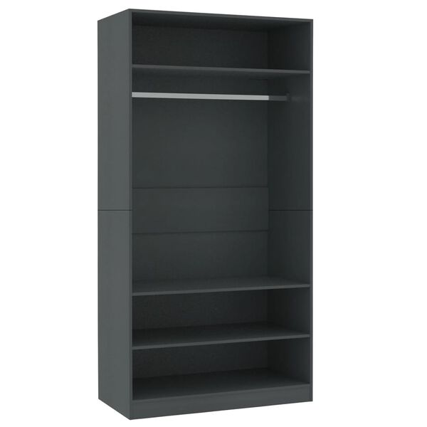 vidaXL Garde-robe Gris 100 x 50 x 200 cm Agglom&eacute;r&eacute;