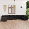 vidaXL Salon de jardin 10 pcs avec coussins R&eacute;sine tress&eacute;e Noir