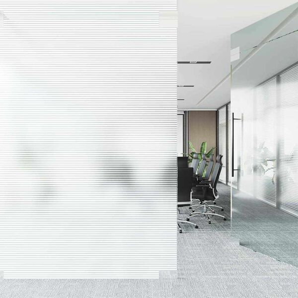 vidaXL Film de fen&ecirc;tre auto-adh&eacute;sif Rayures givr&eacute;es 90 x 2000 cm PVC