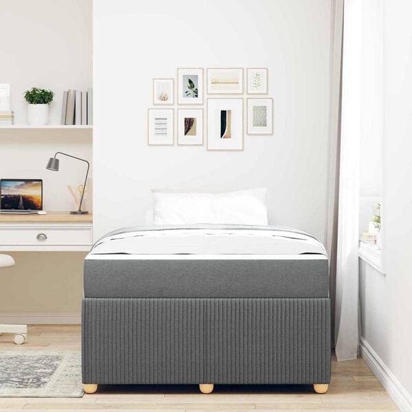 vidaXL Cadre de lit avec matelas Gris fonc&eacute; 120 x 200 cm tissu