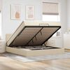VidaXL Cadre de lit ottoman avec matelas cr&egrave;me 200x200cm tissu