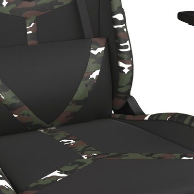 vidaXL Chaise de jeu de massage Noir et camouflage Similicuir