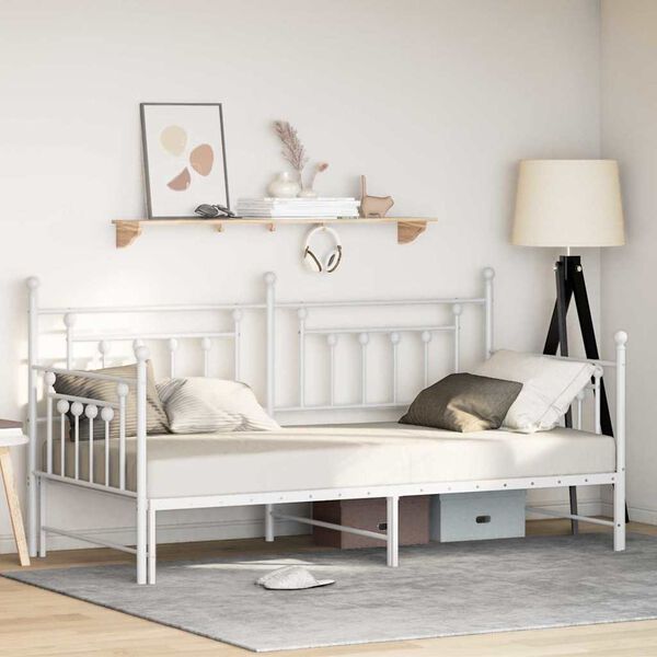 vidaXL Cadre de lit de jour Blanc 107 x 203 cm Acier