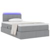 vidaXL Lit avec rangement et LED Gris clair 120 x 200 cm tissu