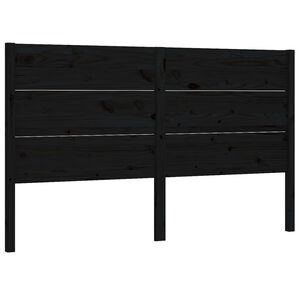 vidaXL T&ecirc;te de lit Noir 126x4x100 cm Bois massif de pin