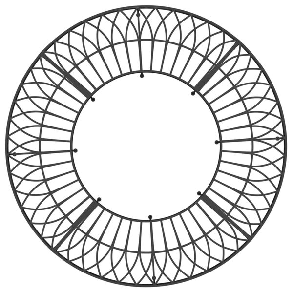 vidaXL Banc circulaire tour d'arbre Ø160 cm Noir Acier