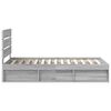vidaXL Cadre de lit Gris Sonoma 100 x 200 cm Bois de pin massif