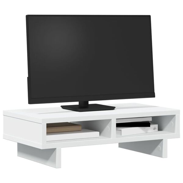 vidaXL Support de moniteur blanc 50x27x15 cm bois d'ingénierie