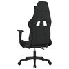 vidaXL Chaise de jeu de massage avec repose-pied Noir et cr&egrave;me Tissu