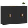 vidaXL Armoires murales 2 pcs noir bois d'ing&eacute;nierie