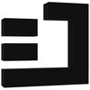 vidaXL Ensemble de meubles TV 6 pcs Noir Bois d'ing&eacute;nierie