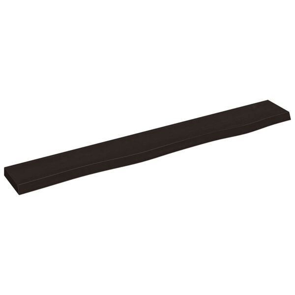 vidaXL &Eacute;tag&egrave;re murale marron fonc&eacute; 80x10x2 cm bois ch&ecirc;ne massif trait&eacute;