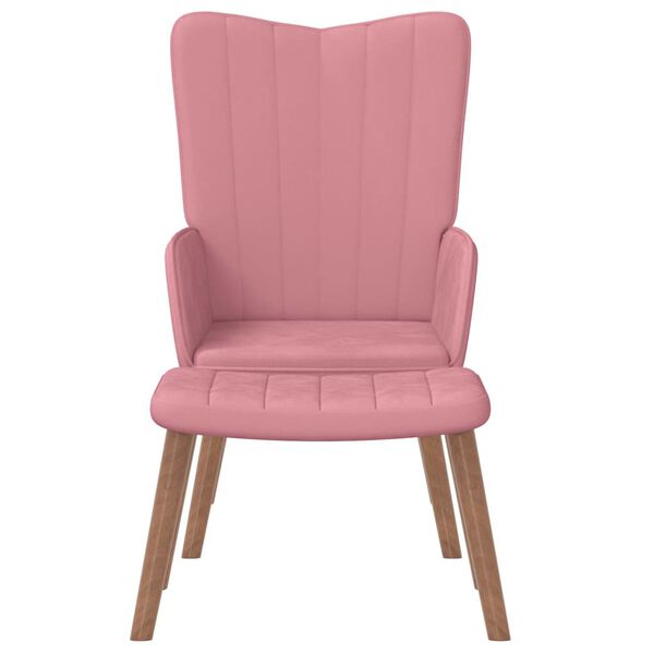 vidaXL Chaise de relaxation avec repose-pied Rose Velours