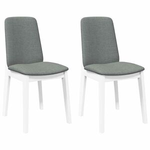 vidaXL Chaises &agrave; manger coussins 2 pcs blanc bois massif caoutchouc
