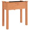 vidaXL Jardini&egrave;re sur roues avec doublure brun 71x37x80 cm bois sapin