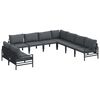 vidaXL Ensemble de canap&eacute; de jardin 9 pc Noir Acier