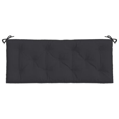 vidaXL Coussin de banc de jardin noir 120x50x7 cm tissu oxford