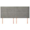 vidaXL T&ecirc;te de lit avec oreilles Gris clair 183x16x118/128 cm Velours